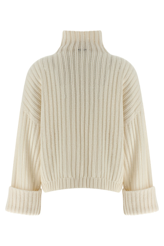 Cashmere turtleneck sweater White