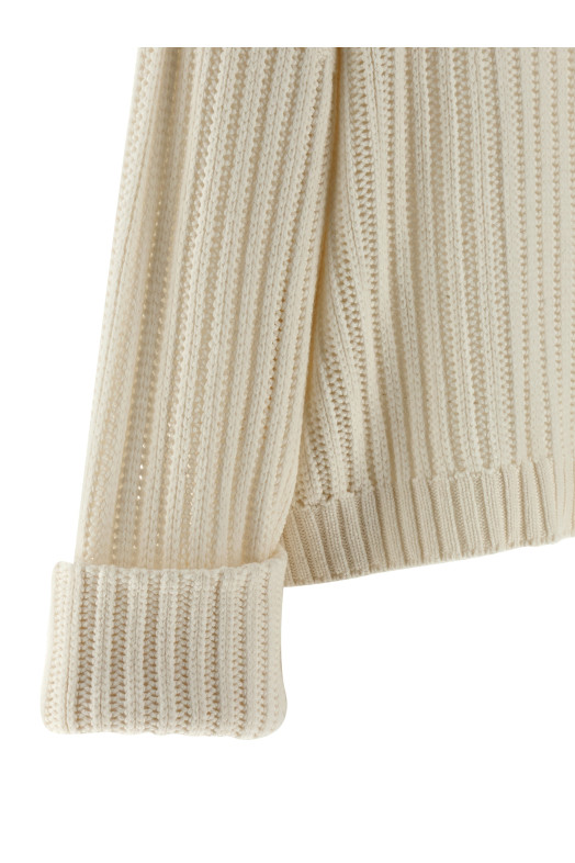 Cashmere turtleneck sweater White