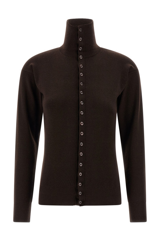 'Buttoned Fitted' cardigan Brown