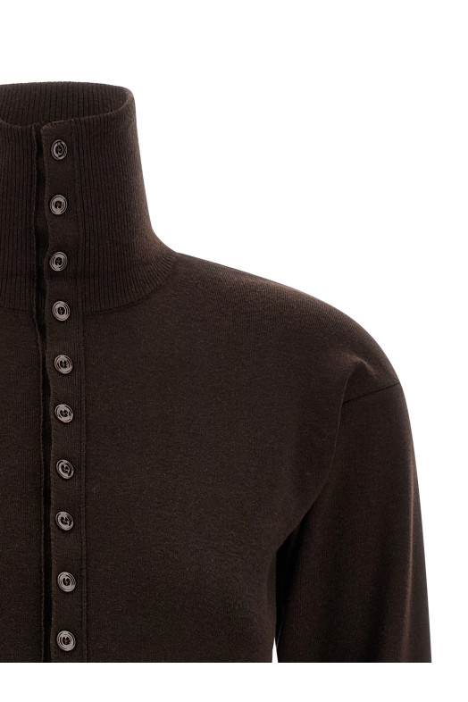 'Buttoned Fitted' cardigan Brown