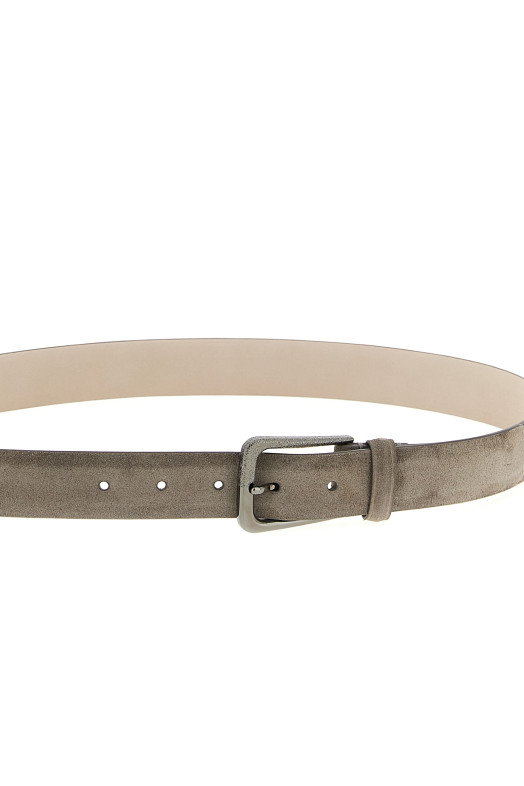 Suede belt Gray