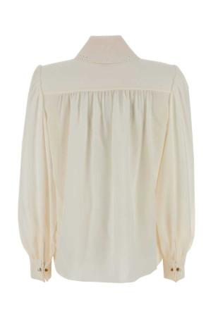 Белая креповая рубашка Бежевый CHLOE (CH25WHT75005) CHLOÉ