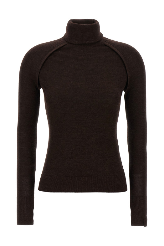 'Piping' sweater Brown