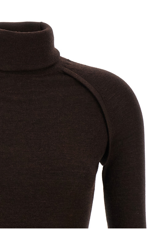 'Piping' sweater Brown