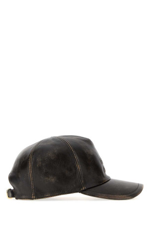 Dark brown nappa leather baseball cap MIU MIU (5HC179AF6P)