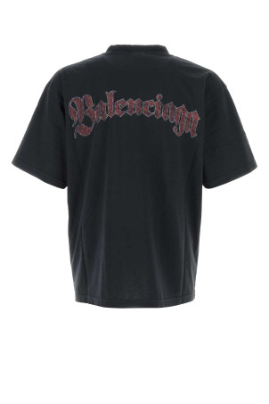 Бавовняна футболка оверсайз кольору вугілля, різнокольорова BALENCIAGA (764235TTVH4) Бавовняна футболка оверсайз кольору вугілля, різнокольорова BALENCIAGA (764235TTVH4)