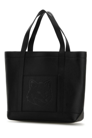 Чорна шкіряна сумка для покупок MAISON KITSUNE (OW05110LC0045)