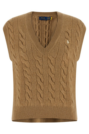 Braided vest Beige