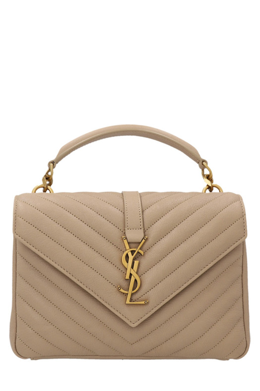 Сумка через плече «College» бежевого кольору 600279BRM072721