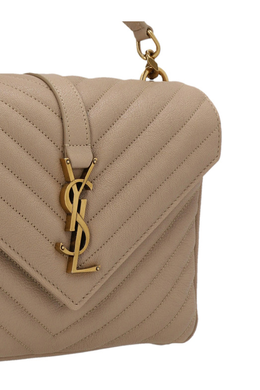 Сумка через плече «College» бежевого кольору 600279BRM072721