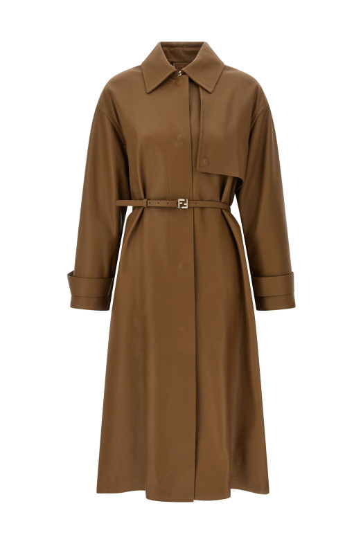 Nappa trench coat Brown
