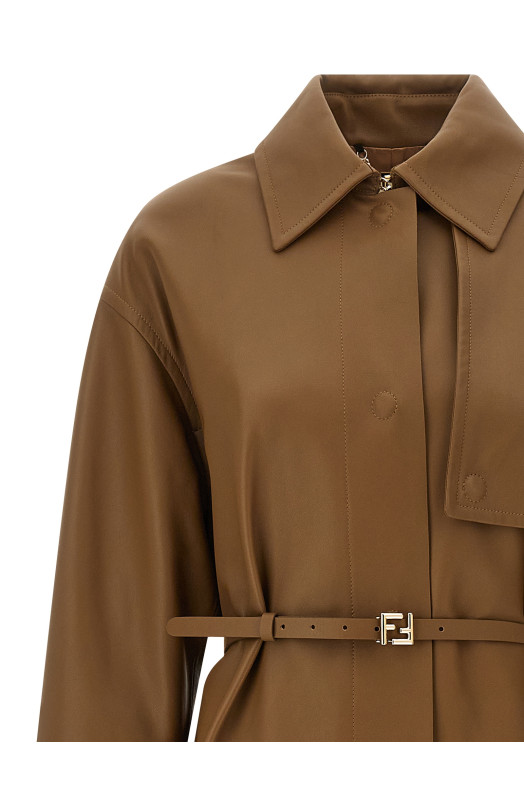 Nappa trench coat Brown