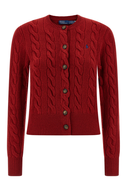 Braided cardigan Red