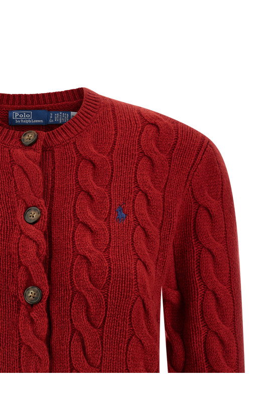 Braided cardigan Red