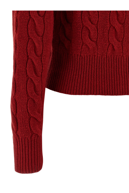 Braided cardigan Red