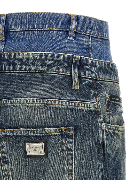 Double layer jeans Blue