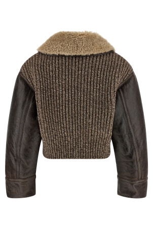 Шерстяная вставка в куртке из овечьей кожи, коричневая ETRO WROG0002AP377M0697 Шерстяная вставка в куртке из овечьей кожи, коричневая ETRO WROG0002AP377M0697