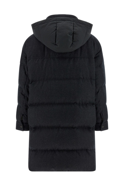 Довга пухова куртка «Shiny Zipper Pull» Сіра MT2269787C005