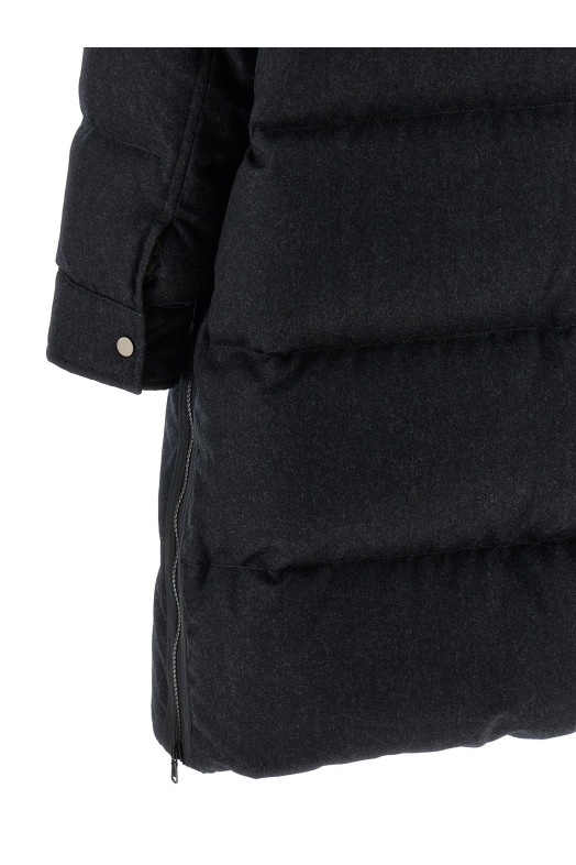 Довга пухова куртка «Shiny Zipper Pull» Сіра MT2269787C005