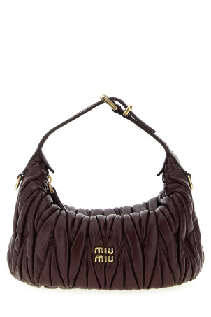 Стьобана сумка з натуральної шкіри бордового кольору MIU MIU 5NE026AFPPF0007