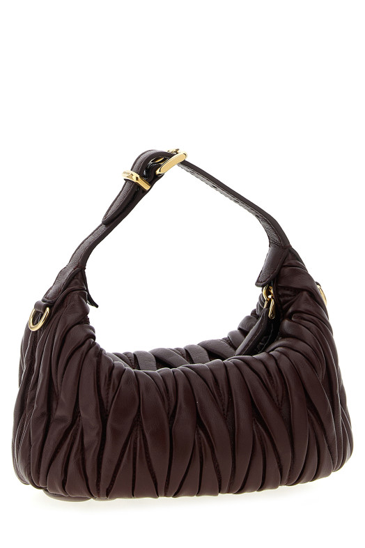 Стьобана сумка з натуральної шкіри бордового кольору MIU MIU 5NE026AFPPF0007