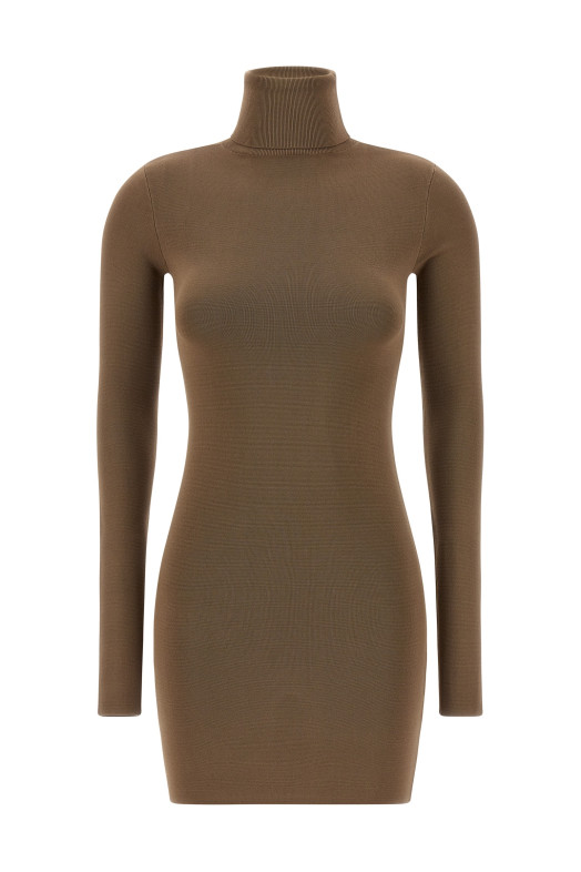 Вискозное платье бежевого цвета UNW2511036TNTN