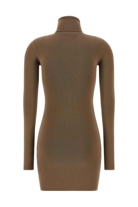 Вискозное платье бежевого цвета UNW2511036TNTN