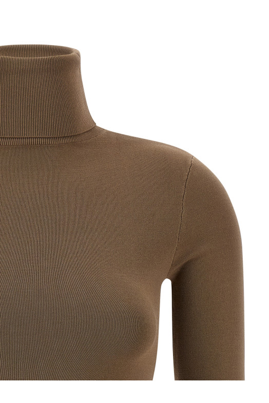 Вискозное платье бежевого цвета UNW2511036TNTN