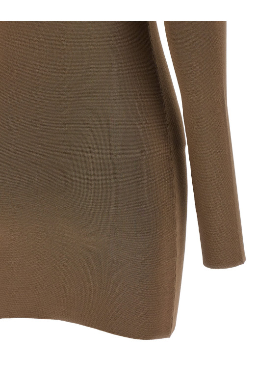 Вискозное платье бежевого цвета UNW2511036TNTN