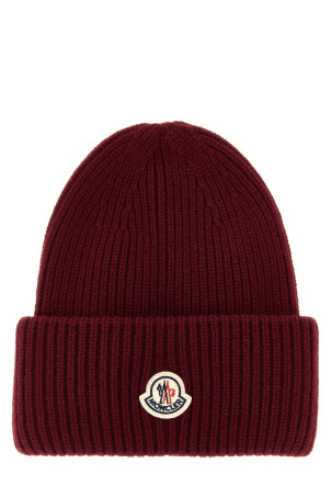 Шерстяная и кашемировая шапка бордового цвета MONCLER K20913B00075M1127458