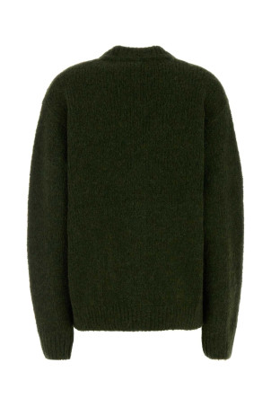 Bottle green alpaca blend oversize cardigan DRIES VAN NOTEN (2520112262709)
