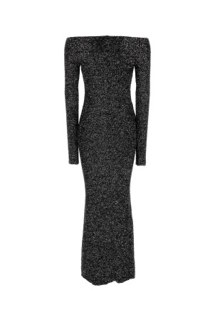 Прикрашене трикотажне довге плаття з відкритими плечима Чорне STELLA McCARTNEY (6K11043S2611)