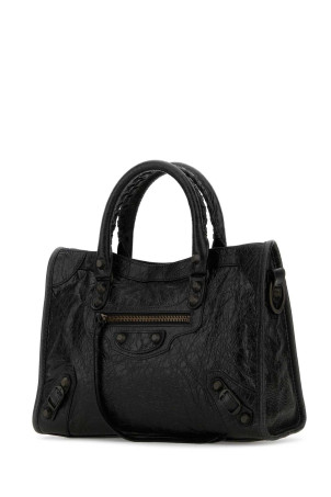 Black leather small Le City handbag Black BALENCIAGA (8114422ABEK)
