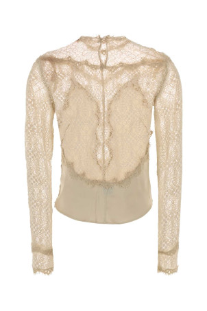 Бежевый топ из эластичного атласа Diem ISABEL MARANT (HT0694FAC3J05I)