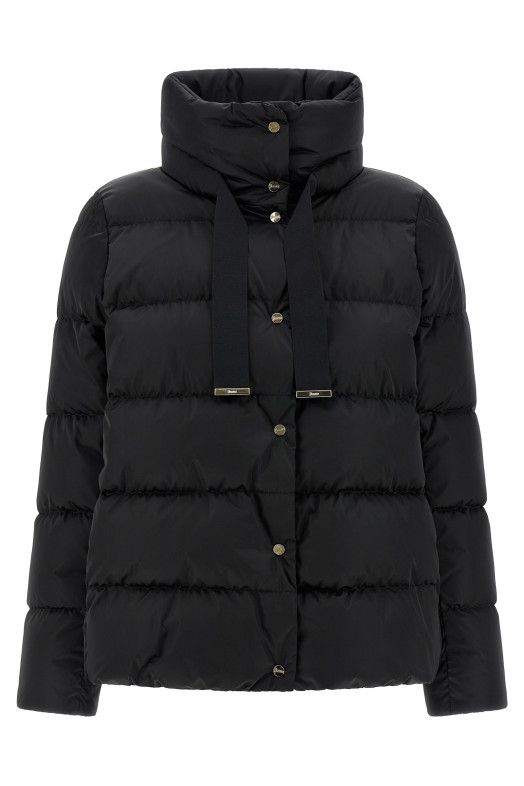 Блискуча атласна куртка Чорна HERNO PI001936D12170Z9300