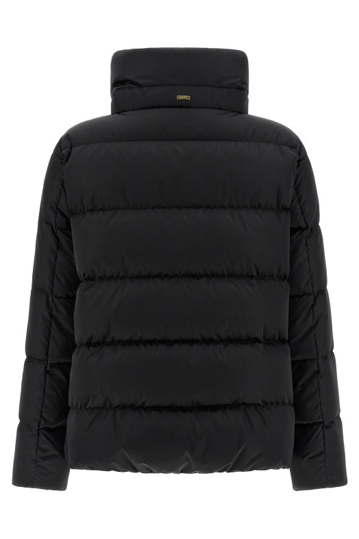 Блискуча атласна куртка Чорна HERNO PI001936D12170Z9300