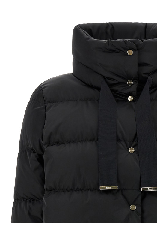 Блискуча атласна куртка Чорна HERNO PI001936D12170Z9300
