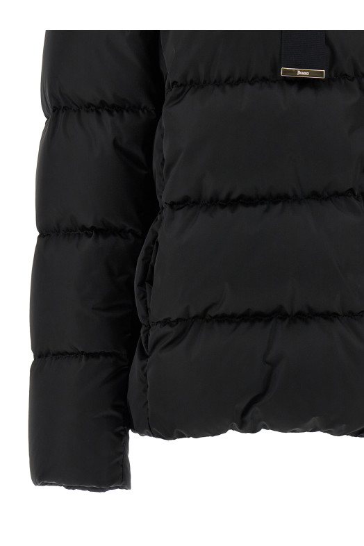 Блискуча атласна куртка Чорна HERNO PI001936D12170Z9300