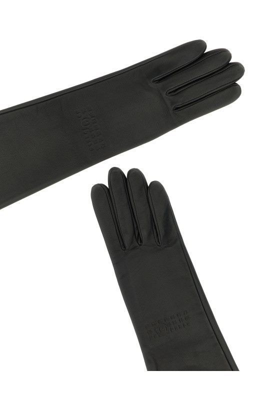 MM6 x Agnelle Длинные перчатки Черный MM6 MAISON MARGIELA S62TS0079M07014900