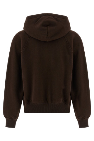 Logo embroidery hoodie Brown