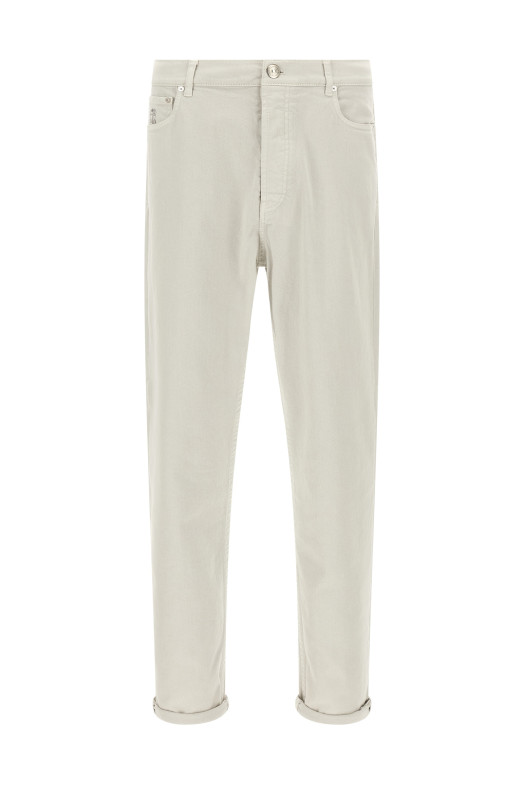 Джинсы из окрашенной в массе ткани денима Серый BRUNELLO CUCINELLI M277UO1090C7023