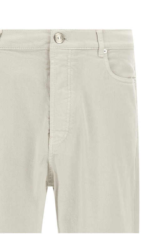 Джинсы из окрашенной в массе ткани денима Серый BRUNELLO CUCINELLI M277UO1090C7023