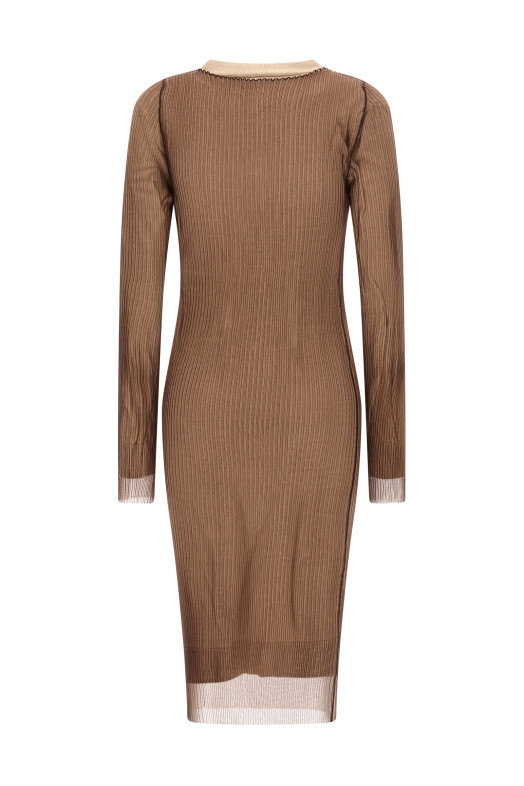 Двухслойное платье «Trapped» Бежевое S62HP0033M13191961