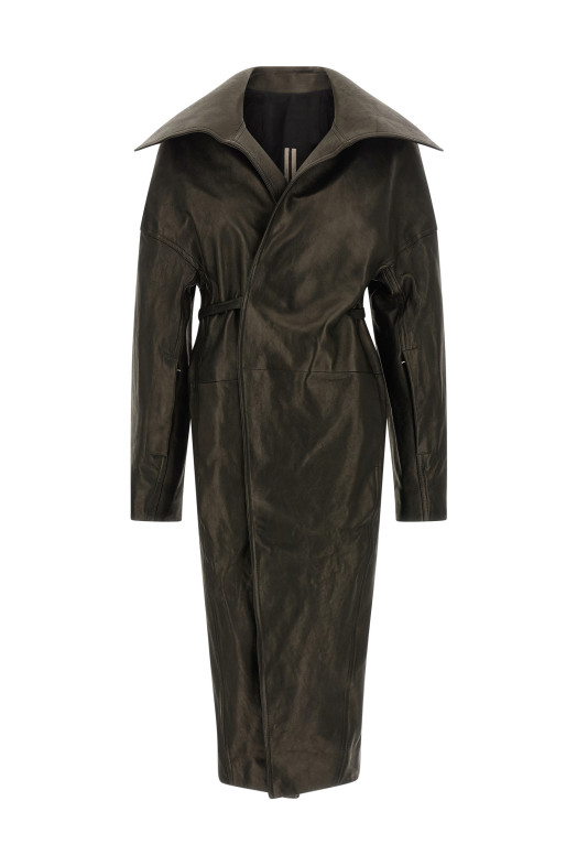 'Dracucollar Belted' coat Black