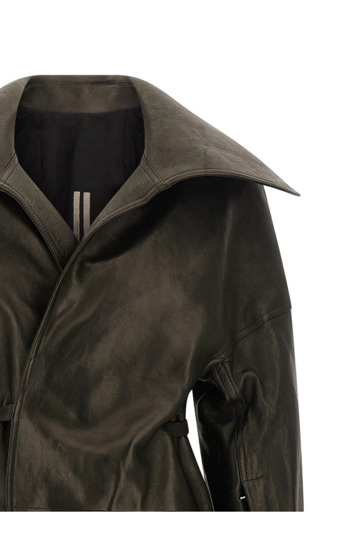 'Dracucollar Belted' coat Black