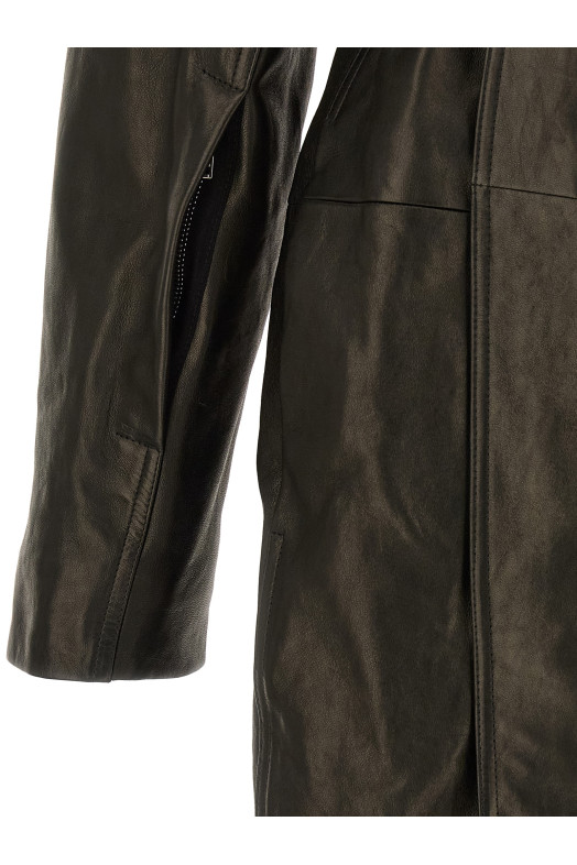 'Dracucollar Belted' coat Black