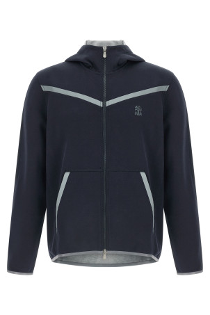 Sea Island cotton hoodie  Blue