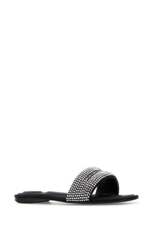 Black satin VY slippers ALEXANDER WANG (30325S007) Black satin VY slippers ALEXANDER WANG (30325S007)
