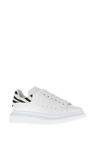 White leather sneakers with printed suede heel ALEXANDER MCQUEEN (553770WIAIU) White leather sneakers with printed suede heel ALEXANDER MCQUEEN (553770WIAIU)