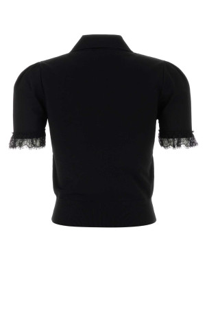 Черная рубашка-поло из вискозной смеси Черная ALEXANDER MCQUEEN (848901Q1BE7) Черная рубашка-поло из вискозной смеси Черная ALEXANDER MCQUEEN (848901Q1BE7)